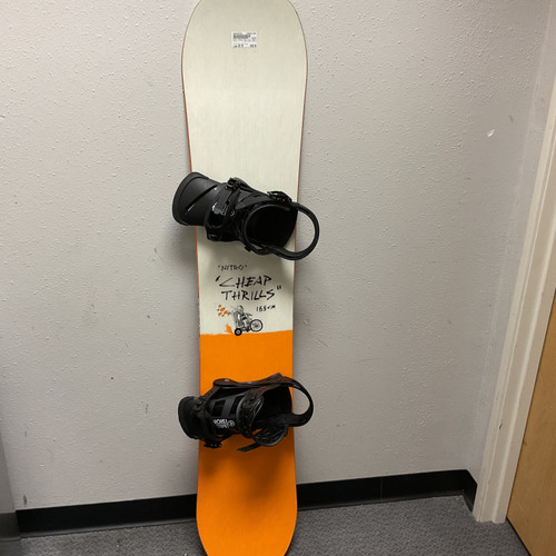 Used Nitro CHEAP THRILLS Mens Board/Bindings White And Orange 155 cm 11855-S000186755