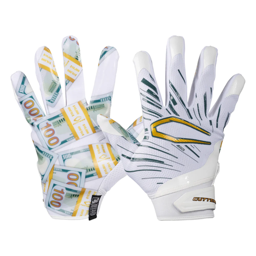 Vist Large View of Product Image Which is New Cutters Game Day Pro Receiver Football Gloves Limited Edition Money Bands- Adult LG