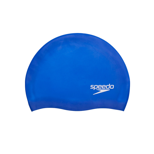 Vist Large View of Product Image Which is New Speedo Adult Solid Silicone Swim Cap- Blue