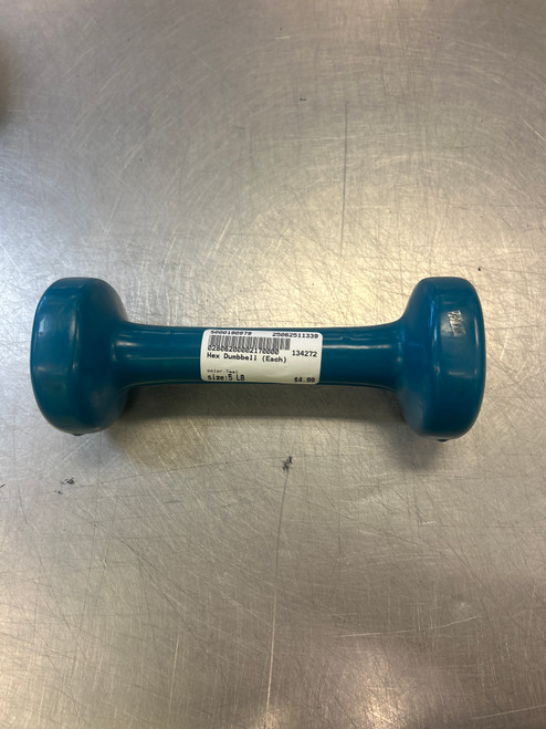 Vist Large View of Product Image Which is Used Hex Dumbbell (Each) Teal 5 lb 11339-S000190978