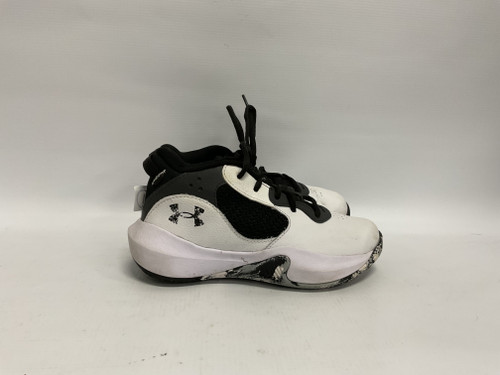 Vist Large View of Product Image Which is Used Under Armour Basketball Shoes Y Black And White Junior 01 11895-S000011276