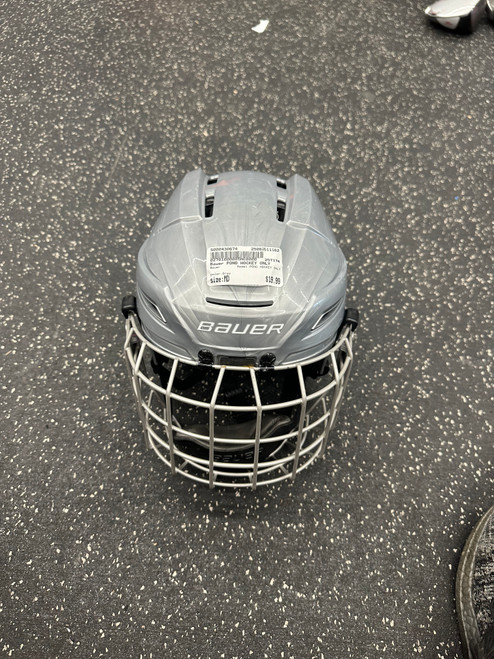 Used Bauer POND HOCKEY ONLY Helmet Cage Combo Grey MD 11162-S000430674
