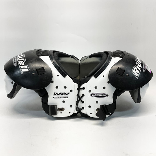Used Riddell WARRIOR FB Shoulder Pads White MD 11805-S000062619 Vist Large View of Product Image Which is Used Riddell WARRIOR FB Shoulder Pads White MD