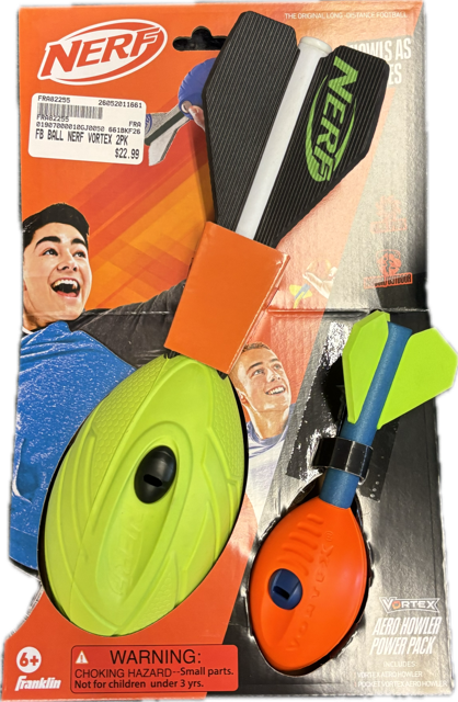 Vist Large View of Product Image Which is New Football BALL NERF VORTEX 2PK