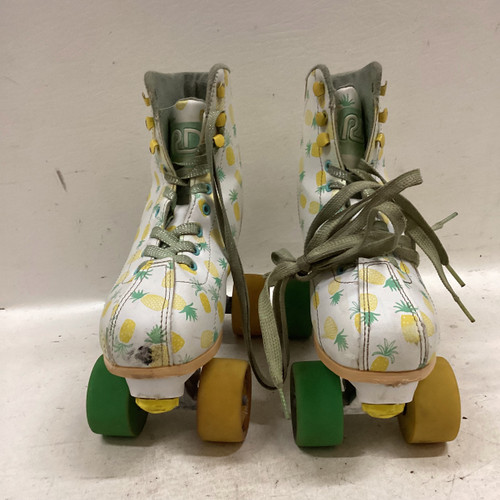 Used RollerDerby PINEAPPLE ADJ 3-6 Junior Roller Quad Skates Yellow Adjustable 11725-S000487571
