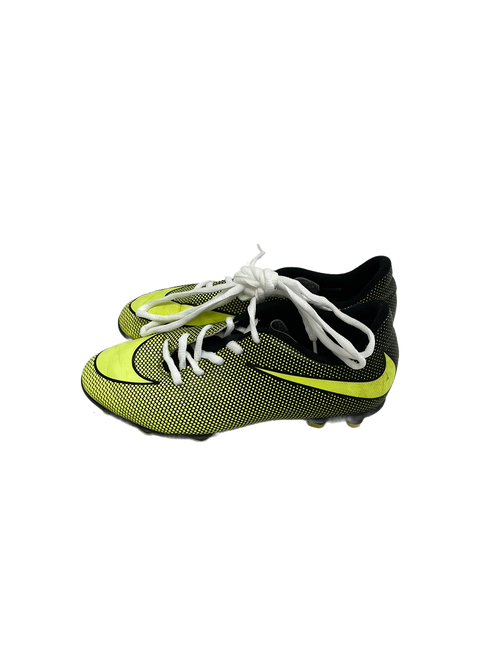 Vist Large View of Product Image Which is Used Nike Bravata Jr 4 Soccer Cleats Black And Optic Yellow