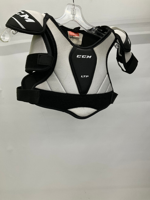 Vist Large View of Product Image Which is Used CCM LTP Youth Shoulder Pads Black And White LG 11836-S000027714