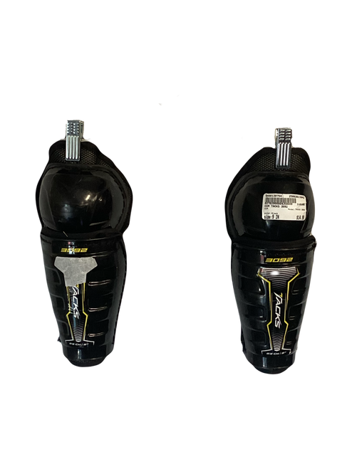 Used CCM TACKS 3092 Intermediate Shin Guards Black 9" 11642-S000130754