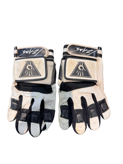 Vist Large View of Product Image Which is Used Zano Weighted Batting Gloves White MD