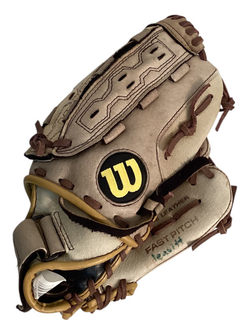 Vist Large View of Product Image Which is Used Wilson A440 FASTPITCH BB/SB Glove RH Throw Tan 11 1/2"