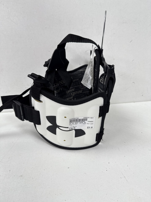 Vist Large View of Product Image Which is Used Under Armour HEAT GEAR Lacrosse Rib Pads White XS 11891-S000303799