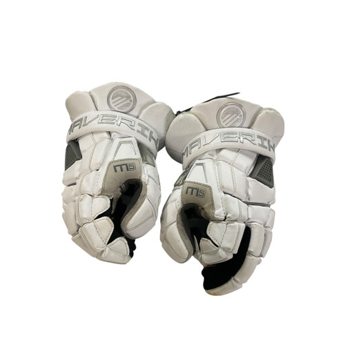 Used Maverik M5 Lacrosse Gloves Mens White 9" 11484-S000282732