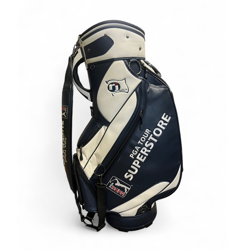 Used RJ Sports PGA TOUR SUPERSTORE STAFF BAG Mens Cart Bag Navy And White 11490-S000262960