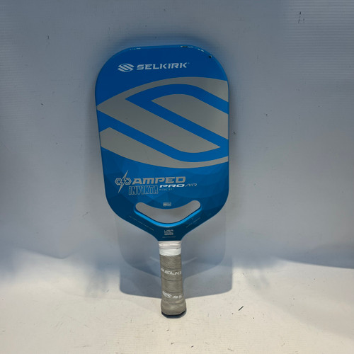 Vist Large View of Product Image Which is Used Selkirk AMPED PRO AIR Pickleball Racquet Royal Blue