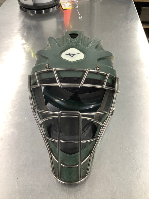Vist Large View of Product Image Which is Used Mizuno SAMURAI Catchers Helmet w/Mask Green MD