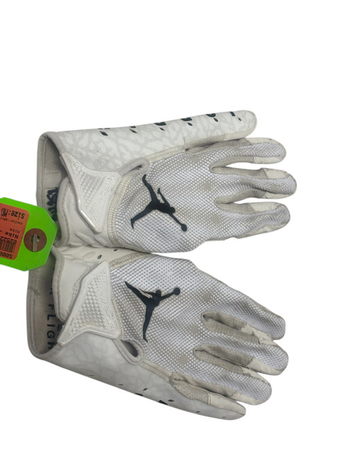 Used Nike JORDAN JET 7.0 Adult Football Gloves White MD 11731-S000142251