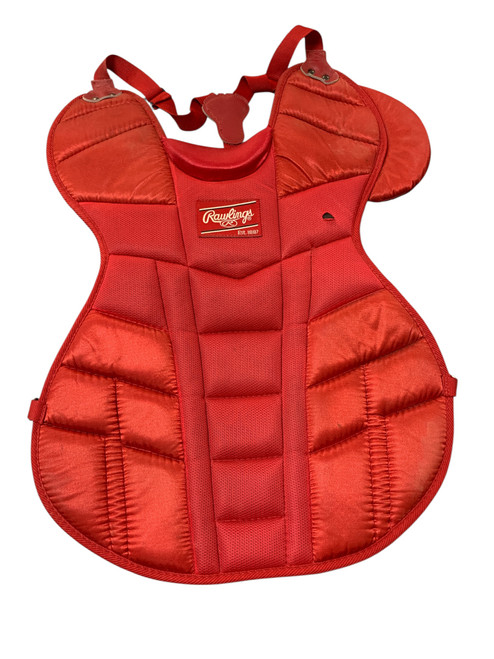 Vist Large View of Product Image Which is Used Rawlings CHEST PROTECTOR RED Catchers Chest Protector Red Adult