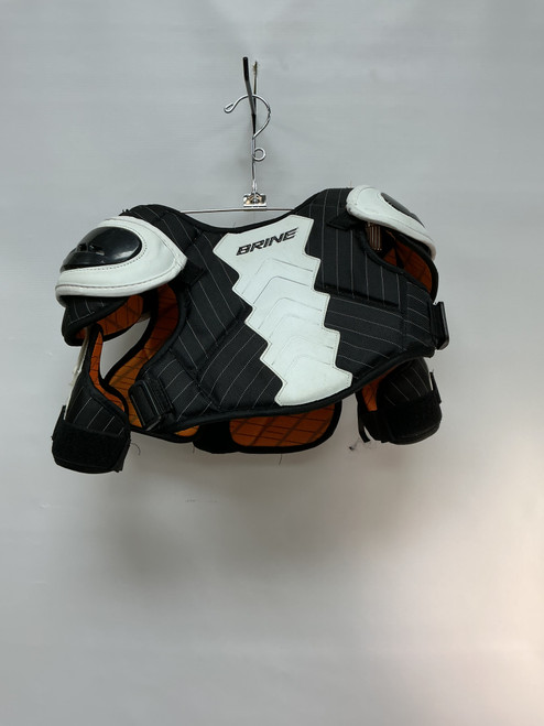 Vist Large View of Product Image Which is Used Brine Lacrosse Shoulder Pads Black MD