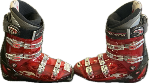 Vist Large View of Product Image Which is Used Nordica BEAST 10 Mens DH Ski Boot Red 295 MP - M11.5