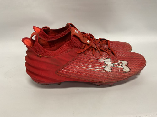 Used Under Armour Adult FB Cleats Red Senior 10 11895-S000012381 Vist Large View of Product Image Which is Used Under Armour Adult FB Cleats Red Senior 10