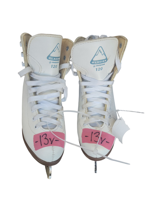 Vist Large View of Product Image Which is Used Jackson GLACIER 120 SKATES Girls Figure Skate White Youth 13.0