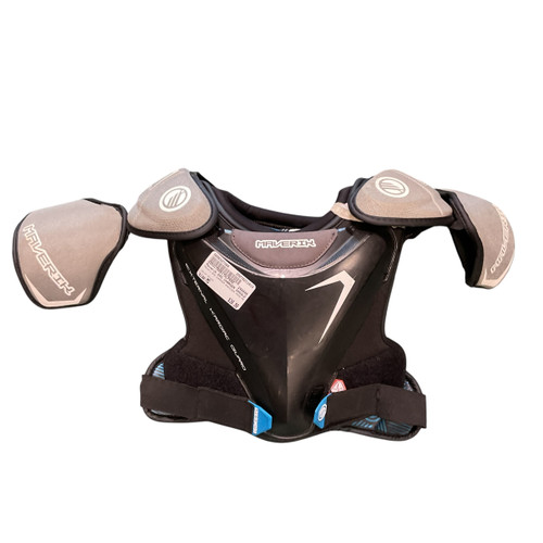 Vist Large View of Product Image Which is Used Maverik EKG CHARGER SHOULDER PADS MED Lacrosse Shoulder Pads Black MD