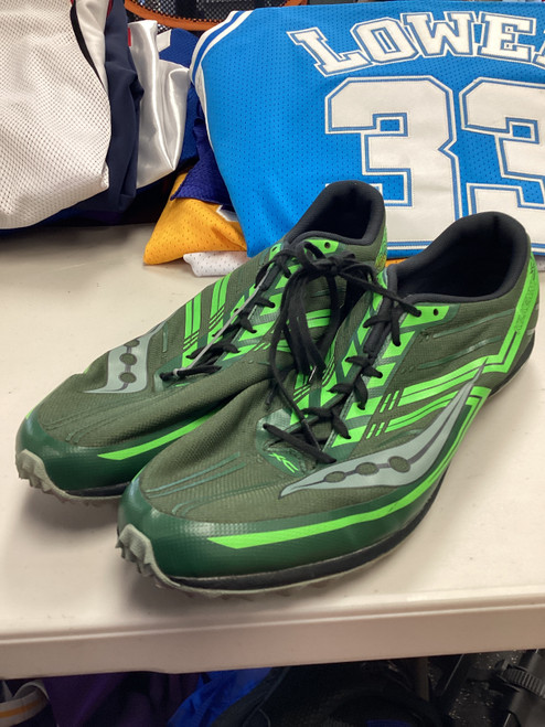 Vist Large View of Product Image Which is Used Saucony Track & Field Cleats Adult Green Senior 13