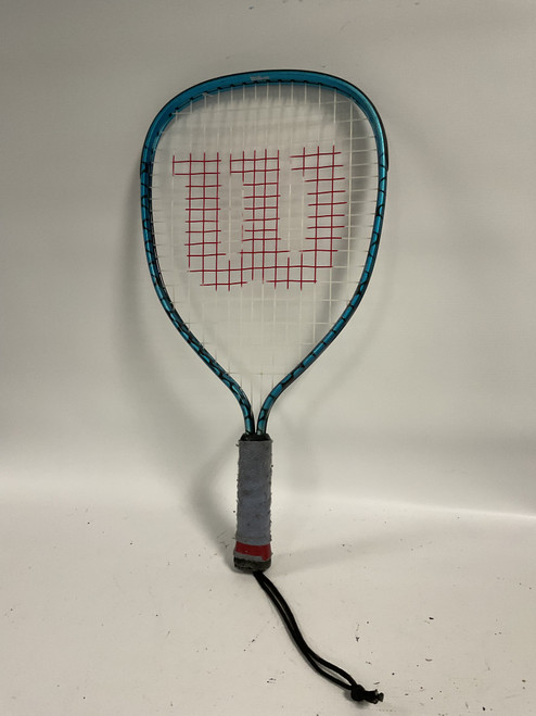 Vist Large View of Product Image Which is Used Wilson DIMENSION Adult Racquetball Racquet Royal Blue Unknown