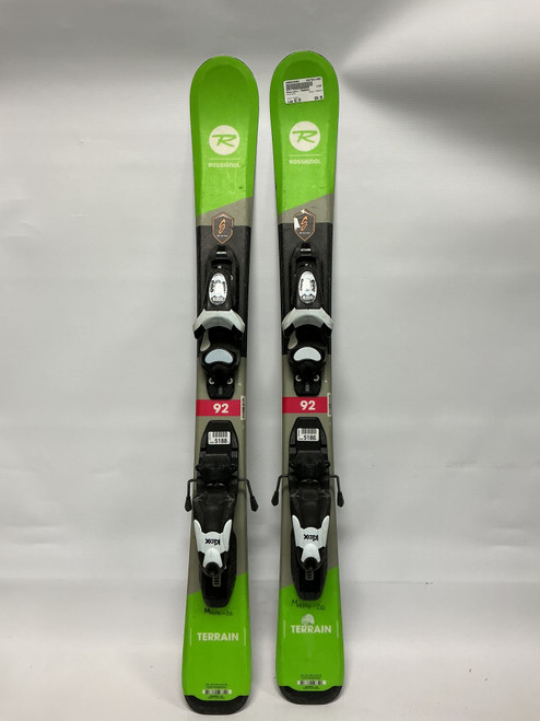 Vist Large View of Product Image Which is Used Rossignol TERRAIN Boys DH Ski/Binding Green 92 cm