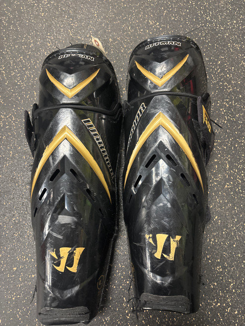 Used Warrior HITMAN Senior Shin Guards Black 15" 11774-S000081845