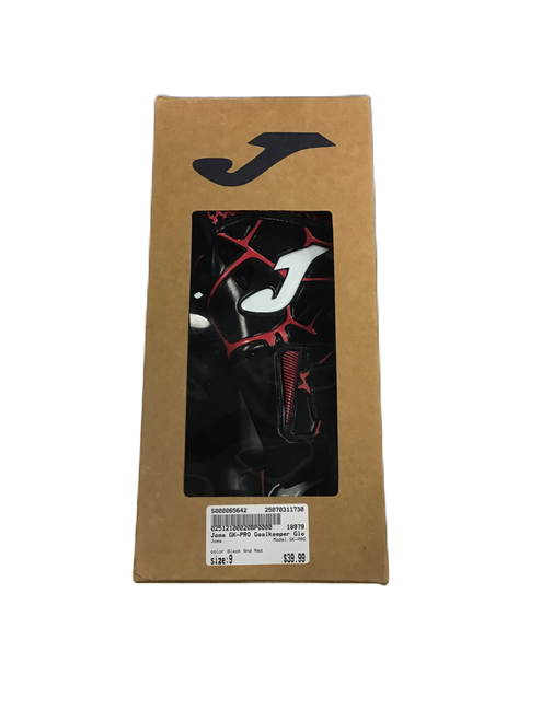 Used Joma GK-PRO Soccer Goalie Gloves Black And Red 9 11730-S000065642