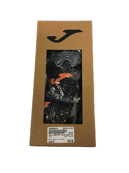 Used Joma PANTHER Soccer Goalie Gloves Black And Orange 9 11730-S000065643