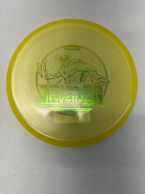 Vist Large View of Product Image Which is New Innova LUSTER INVADER Disc Golf Putter Yellow 173g