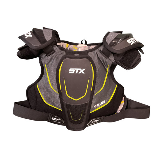 Vist Large View of Product Image Which is Used STX STALLION 200 + LG Lacrosse Shoulder Pads Black LG