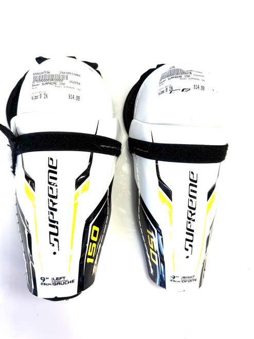 Used Bauer SUMPREME 150 Youth Shin Guards White 9" 11860-S000293536