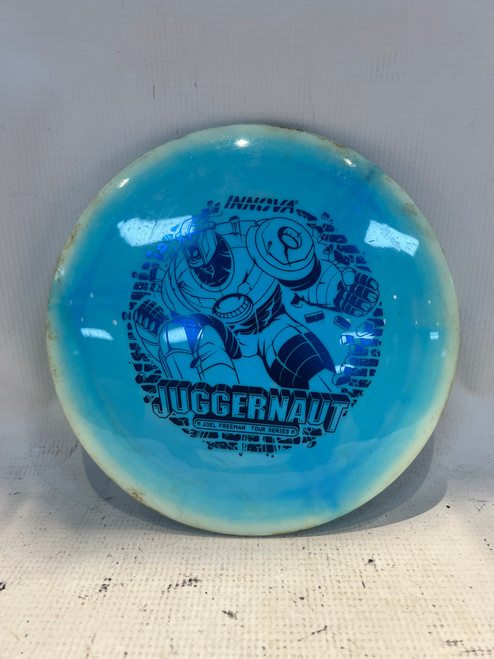 Vist Large View of Product Image Which is Used Innova JUGGERNAUT Disc Golf Driver Royal Blue