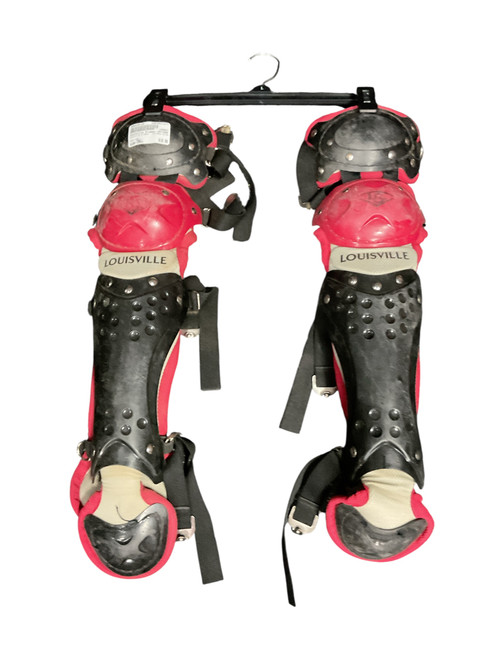 Used Louisville Slugger CATCHERS SHINS Catchers Leg Guards Red T-Ball 11477-S000200129