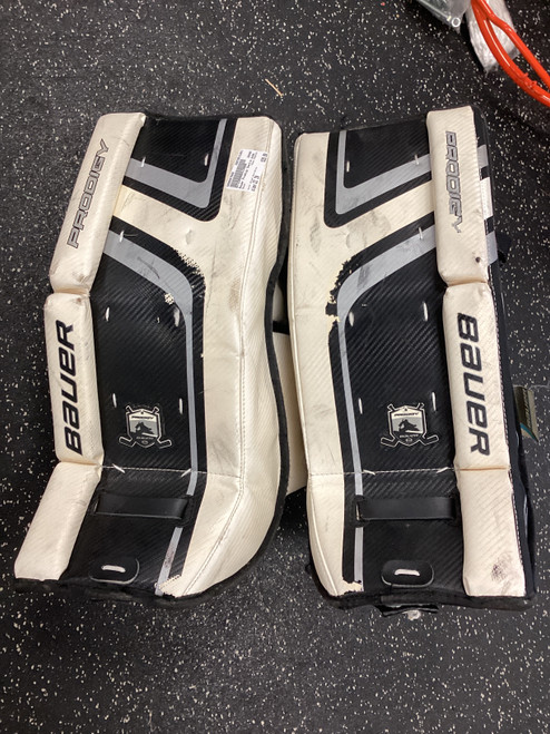 Used Bauer PRODIGY Goalie Leg Pads Youth Black And White 22" 11801-S000047640