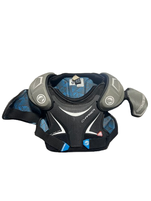 Used Warrior WARRIOR MAVERIK CHARGER Lacrosse Shoulder Pads Grey MD 11843-S000015848