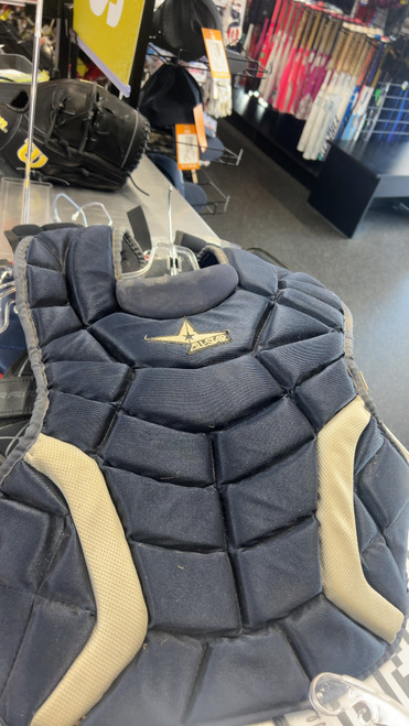 Vist Large View of Product Image Which is Used All-Star ALL-STAR CHEST PROTECTOR Catchers Chest Protector Navy Blue Youth