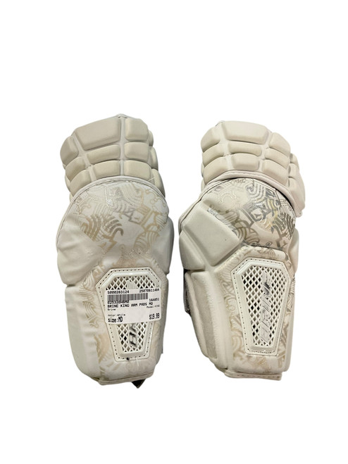 Used Brine KING Lacrosse Arm Pads/Guards White MD 11484-S000283124
