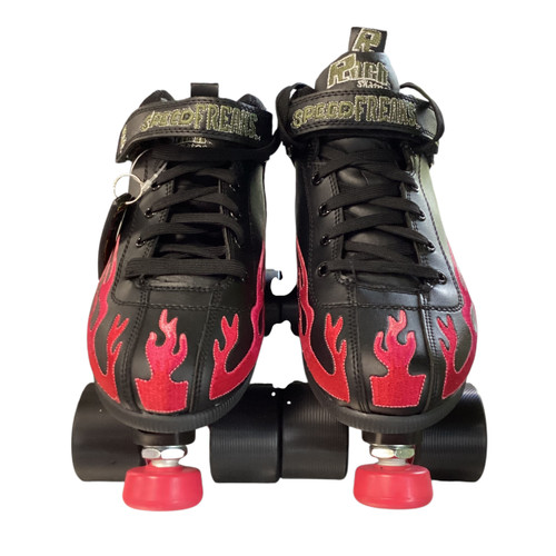 Used Rock Skates ROCK FLAME Senior Roller Quad Skates Pink Senior 10 11479-S000397963