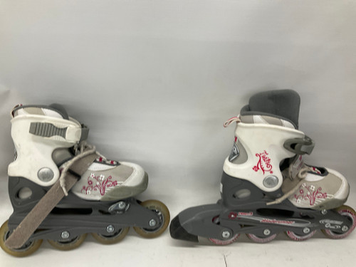 Used Bladerunner TWIST ABEC 3 Junior Roller Quad Skates White Adjustable 11836-S000028124