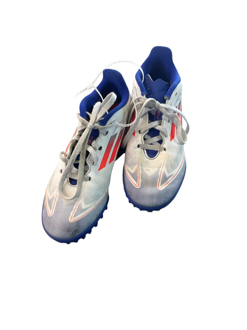 Used Adidas Soccer Turf Shoes Clear And Royal Blue Junior 02.5