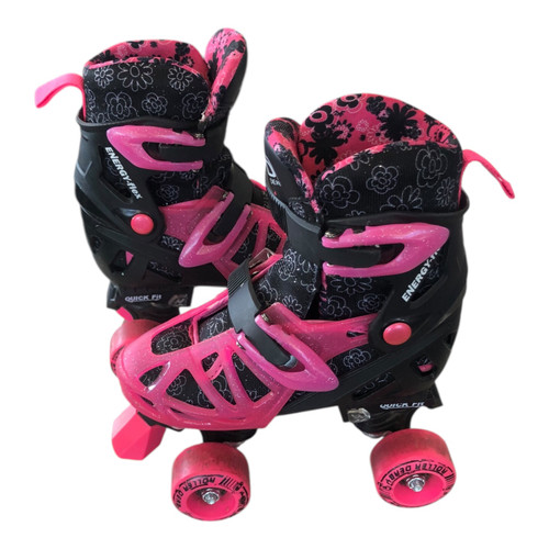 Used RollerDerby ADJ QUAD SKATE 12-2 Child Roller Quad Skates Black Adjustable 11820-S000043176