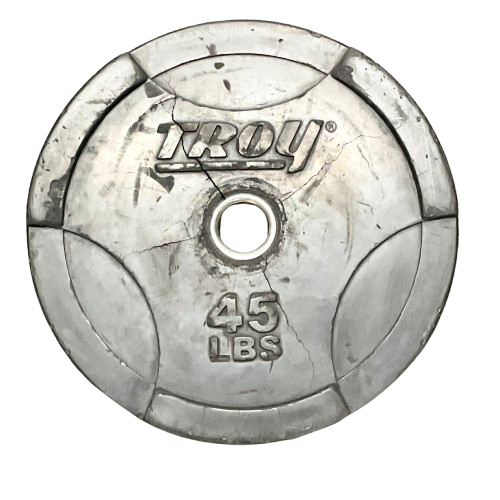 Vist Large View of Product Image Which is Used Troy SOLID RUBBER INTERLOCKING BUMPER Olympic Plate (Each) 45 lb