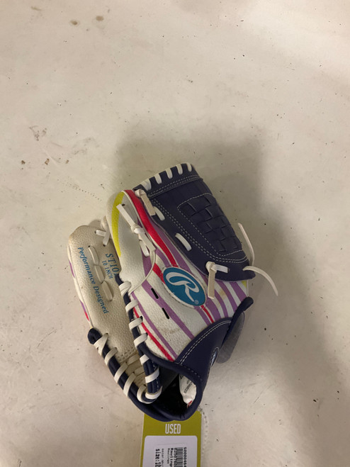Used Rawlings ST10TP LH Throw Fastpitch Gloves White 10" 11790-S000046475