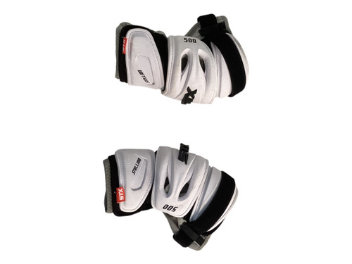 Vist Large View of Product Image Which is Used STX STALLION Lacrosse Arm Pads/Guards White SM