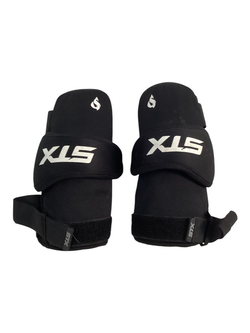 Vist Large View of Product Image Which is Used STX COOLMAX Lacrosse Shin Guards Black MD