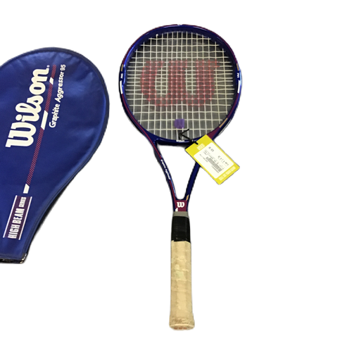Used Wilson 95 PWS GRAPHITE AGGRESSOR Adult Tennis Racquet Royal Blue 4 1/4" 11730-S000065921